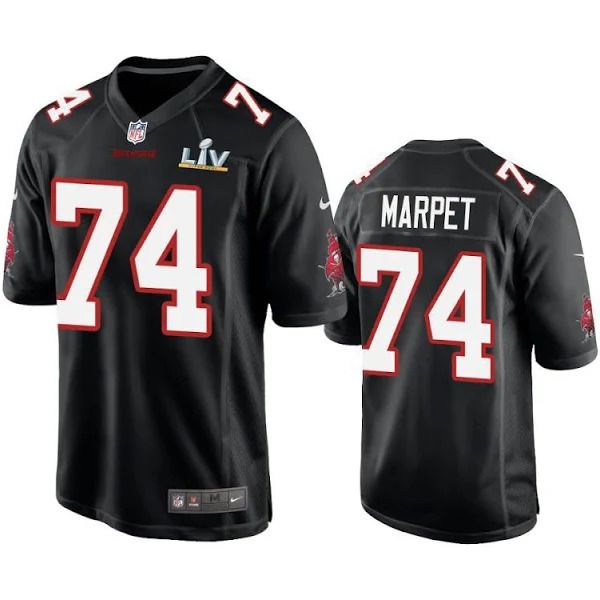 Men Tampa Bay Buccaneers 74 Ali Marpet Nike Black Super Bowl LV Game NFL Jersey